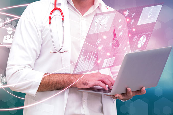 Health Insurance Concept - Doctor in hospital with health insura